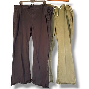 Torrid Weekend Mid-Rise Wide Leg Pant Lot of 2- Black and Olive- Size 3Regular